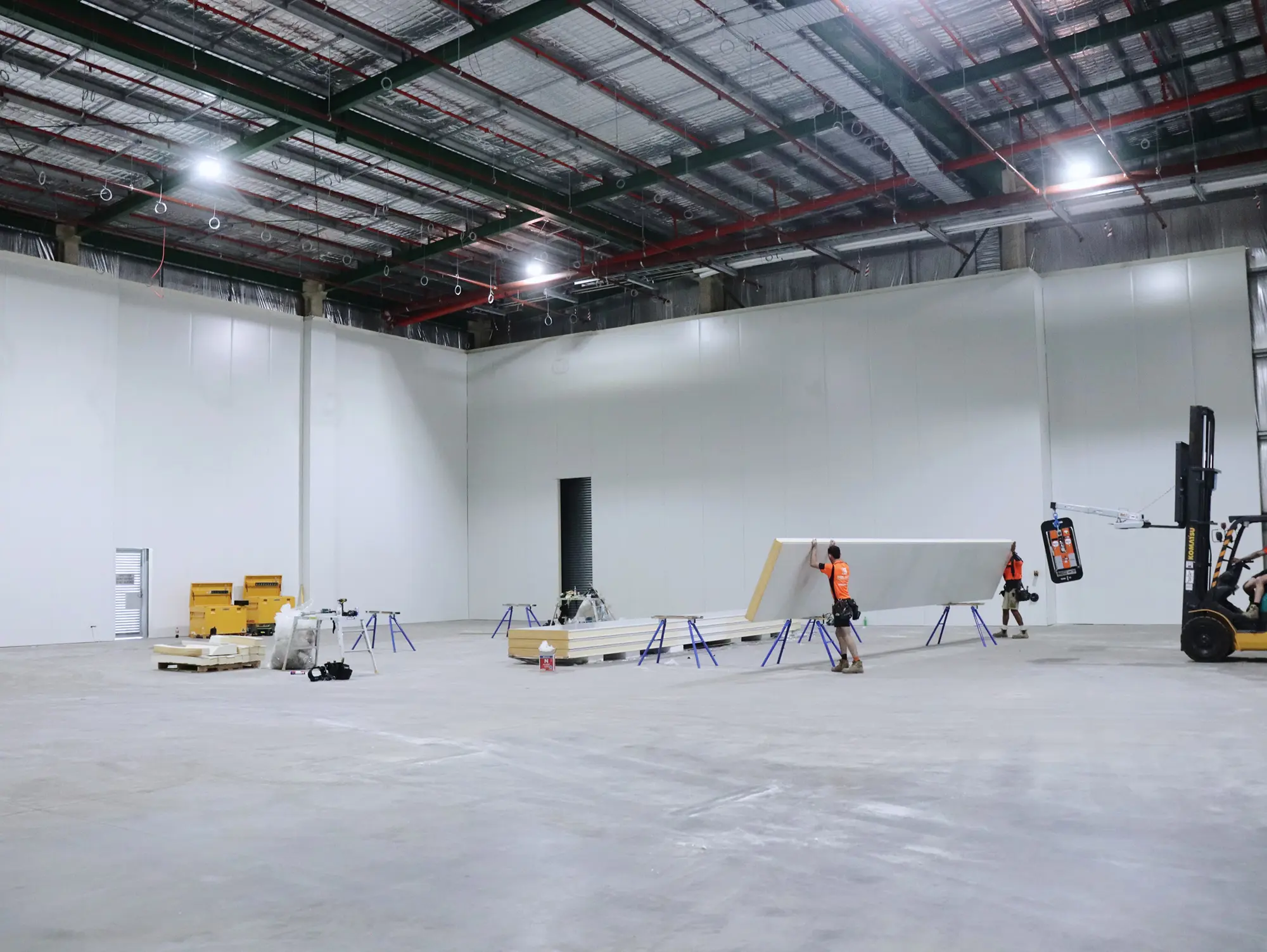Sydney Markets Homebush cold storage project, panel installation photo 9